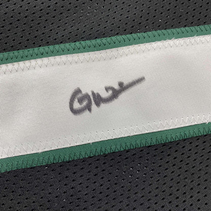 Framed Autographed/Signed Garrett Wilson 35x39 New York Black Football Jersey JSA COA