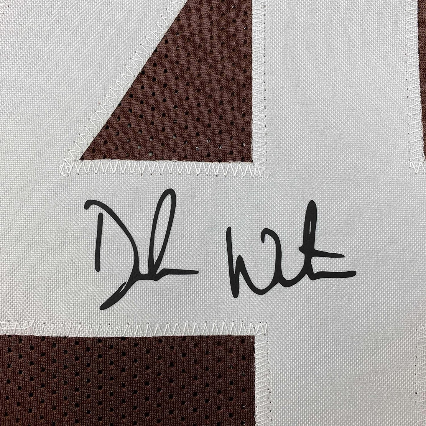 Framed Facsimile Autographed Deshaun Watson 35x39 Cleveland Brown Reprint Laser Auto Football Jersey