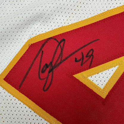 Framed Autographed/Signed Tony Richardson 35x39 Kansas City White Football Jersey JSA COA