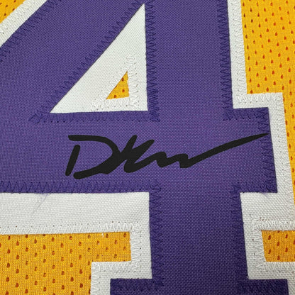 Framed Facsimile Autographed Dalton Knecht 35x39 Los Angeles LA Yellow Reprint Laser Auto Basketball Jersey