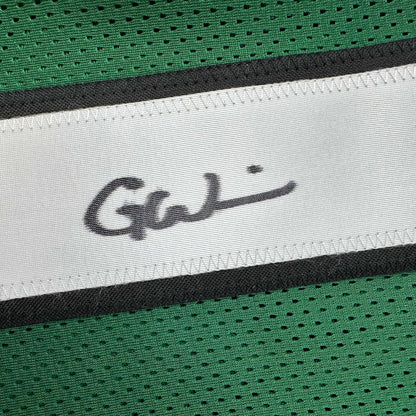 Framed Autographed/Signed Garrett Wilson 35x39 New York Green Football Jersey JSA COA