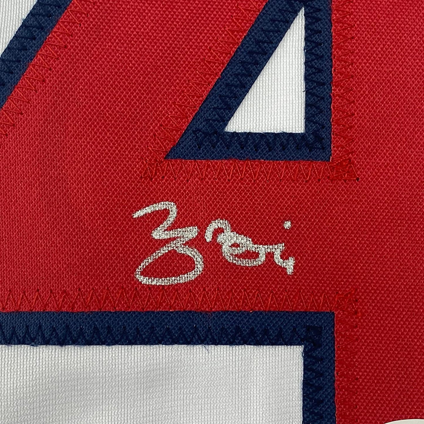 Framed Autographed/Signed Yadier Molina 35x39 St. Louis White Baseball Jersey JSA COA