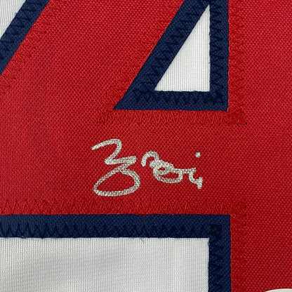 Framed Autographed/Signed Yadier Molina 35x39 St. Louis White Baseball Jersey JSA COA
