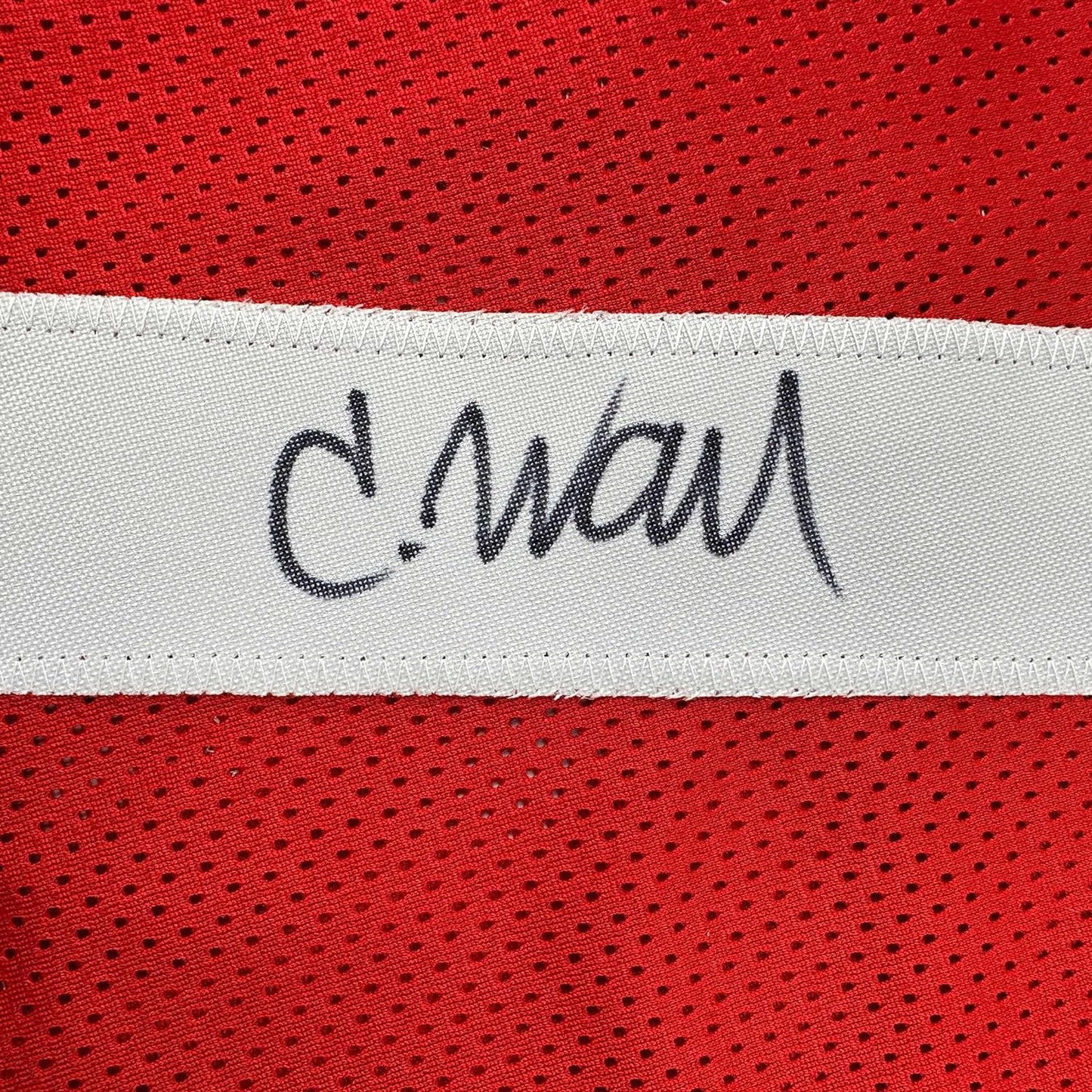 Framed Autographed/Signed Charvarius Ward 35x39 San Francisco Red Football Jersey Beckett BAS COA