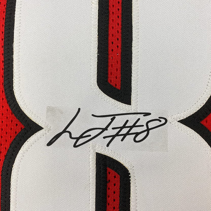 Framed Facsimile Autographed Lamar Jackson 35x39 Louisville Red Reprint Laser Auto College Football Jersey Size Men's XL