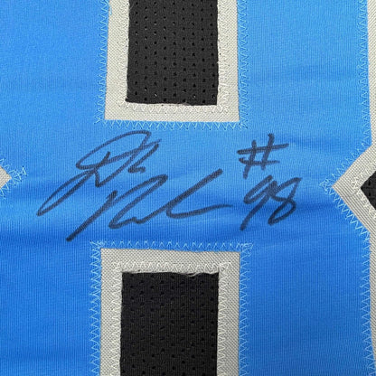 Framed Autographed/Signed D.J. DJ Reader 35x39 Detroit Black Football Jersey Beckett BAS COA