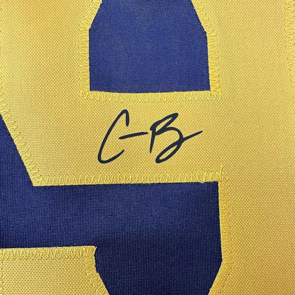 Framed Facsimile Autographed Corbin Burnes 35x39 Milwaukee Blue Reprint Laser Auto Baseball Jersey
