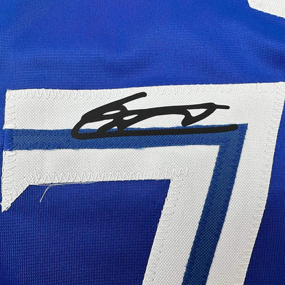 Framed Facsimile Autographed Vladimir Vlad Guerrero Jr. 35x39 Toronto Blue Reprint Laser Auto Baseball Jersey