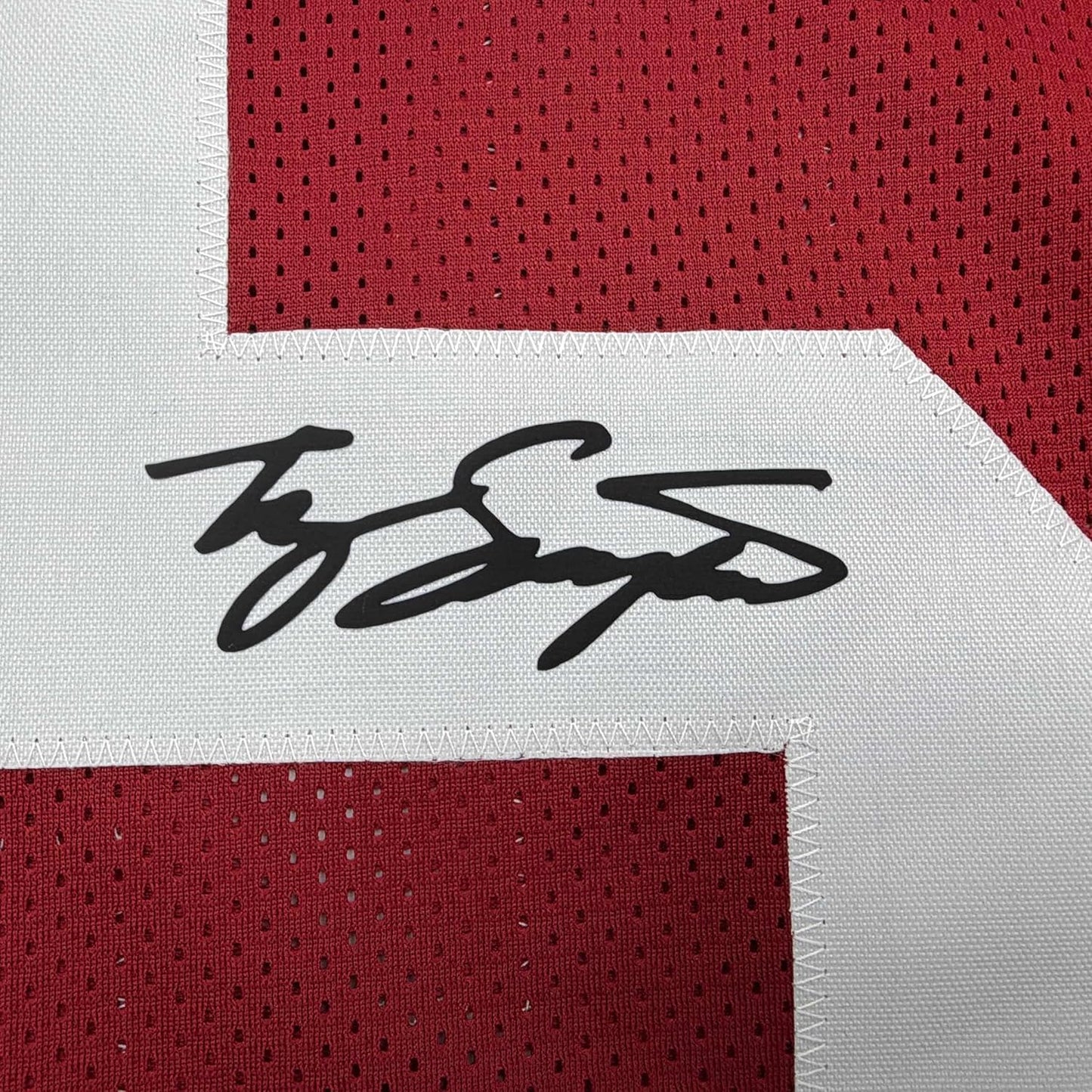 Framed Facsimile Autographed Tyler Ty Simpson 35x39 Alabama Red Reprint Laser Auto College Football Jersey