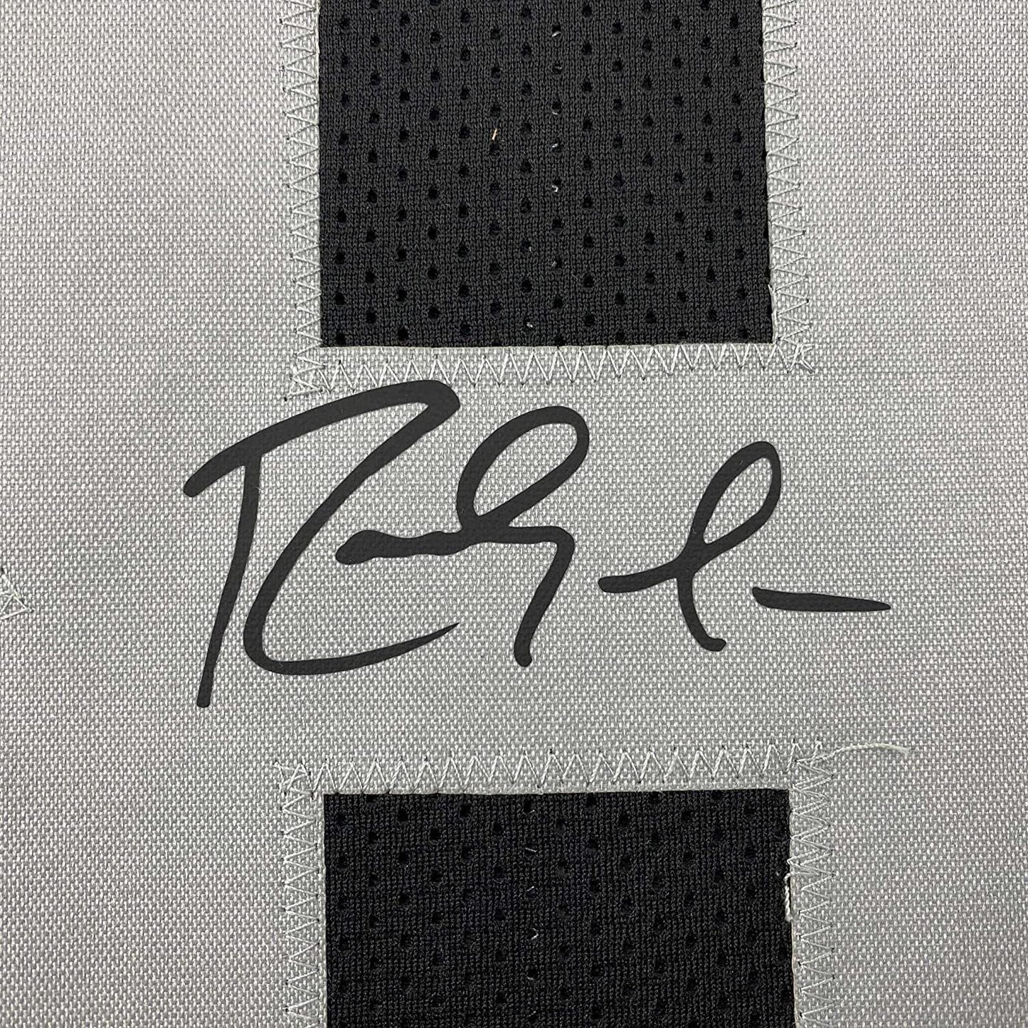 Framed Facsimile Autographed Randy Moss 35x39 Oakland Las Vegas Black Reprint Laser Auto Football Jersey