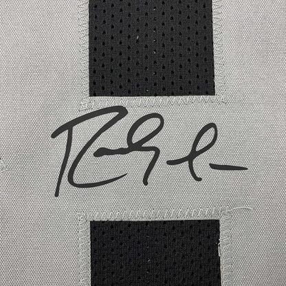 Framed Facsimile Autographed Randy Moss 35x39 Oakland Las Vegas Black Reprint Laser Auto Football Jersey