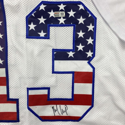 Framed Autographed/Signed Michael Gallup 35x39 Dallas America's Team White Football Jersey Tristar COA