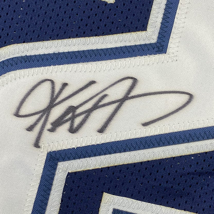 Framed Autographed/Signed Keanu Neal 35x39 Dallas Blue Football Jersey PSA/DNA COA