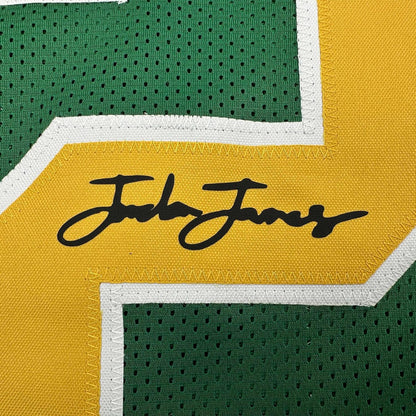 Framed Facsimile Autographed Jordan James 35x39 Oregon Green Reprint Laser Auto College Football Jersey