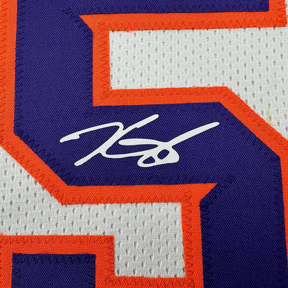 Framed Facsimile Autographed Kevin Durant 35x39 Phoenix White Reprint Laser Auto Basketball Jersey