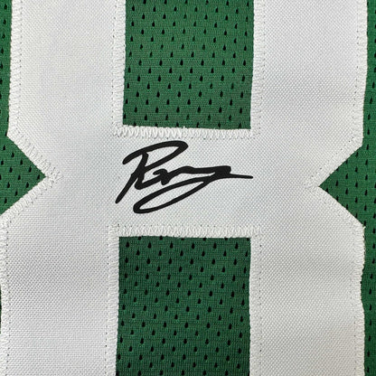 Framed Facsimile Autographed Kristaps Porzingis 35x39 Boston Green Reprint Laser Auto Basketball Jersey