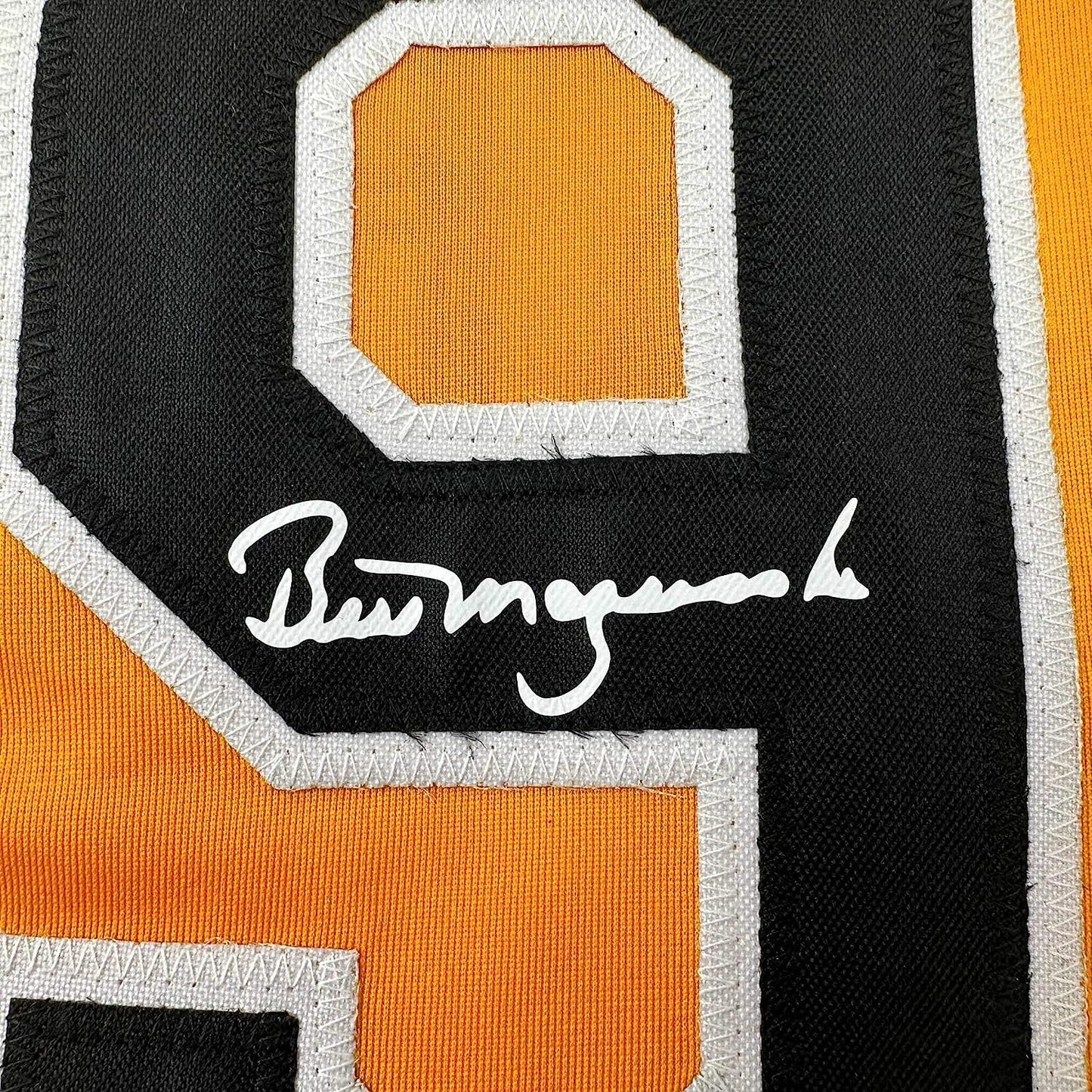 Framed Facsimile Autographed Bill Mazeroski 35x39 Pittsburgh Yellow Reprint Laser Auto Baseball Jersey