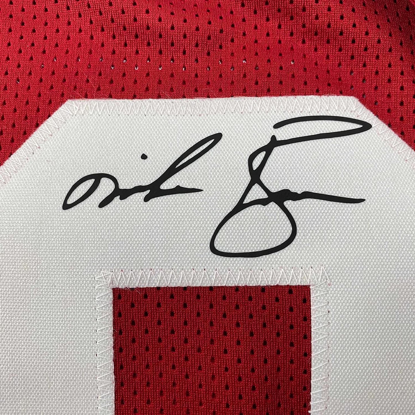 Framed Facsimile Autographed Mike Rozier 35x39 Nebraska Red Reprint Laser Auto College Football Jersey