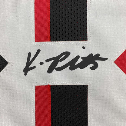 Framed Facsimile Autographed Kyle Pitts 35x39 Atlanta Black Reprint Laser Auto Football Jersey