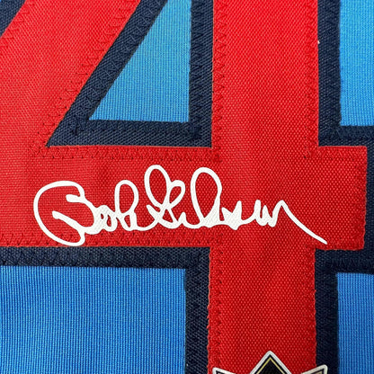Framed Facsimile Autographed Bob Gibson 35x39 St. Louis Blue Reprint Laser Auto Baseball Jersey