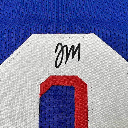 Framed Facsimile Autographed Tyrese Maxey 35x39 Philadelphia Blue Reprint Laser Auto Basketball Jersey