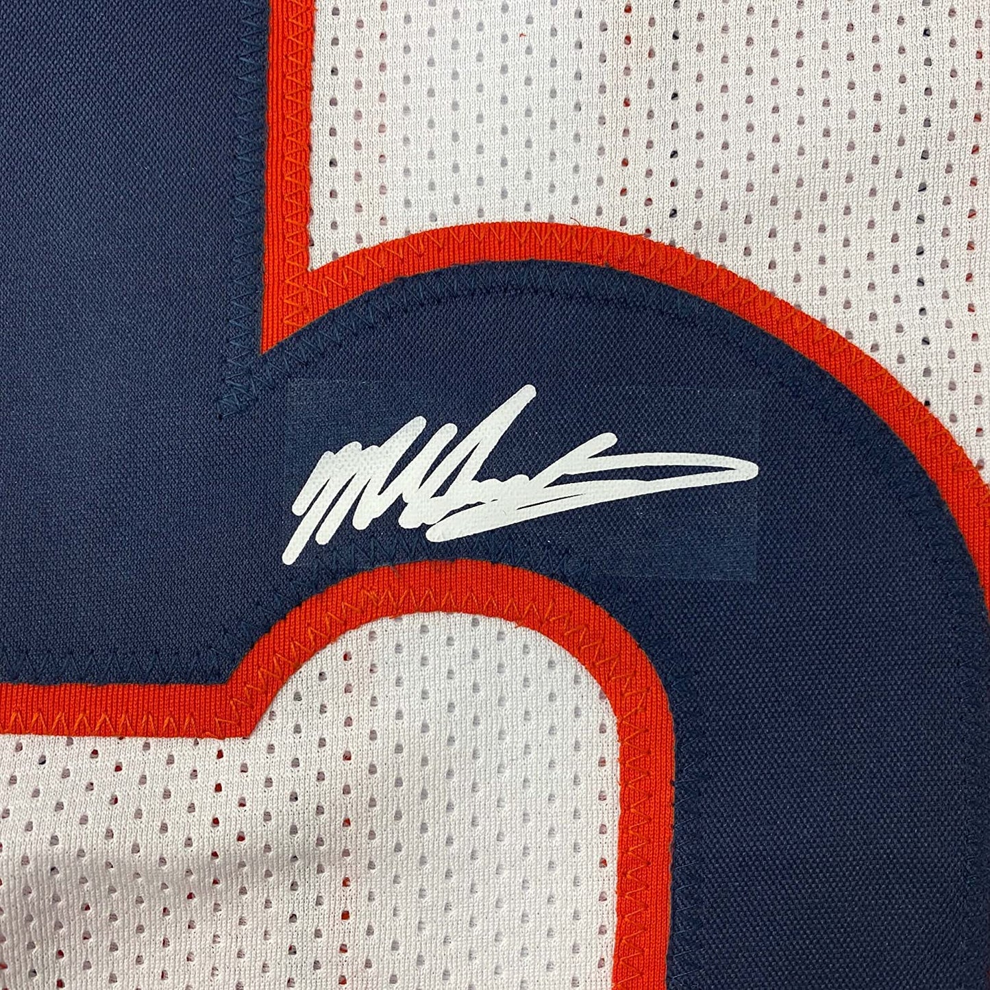 Framed Facsimile Autographed Mike Singletary 35x39 Chicago White Reprint Laser Auto Football Jersey Size Men's XL