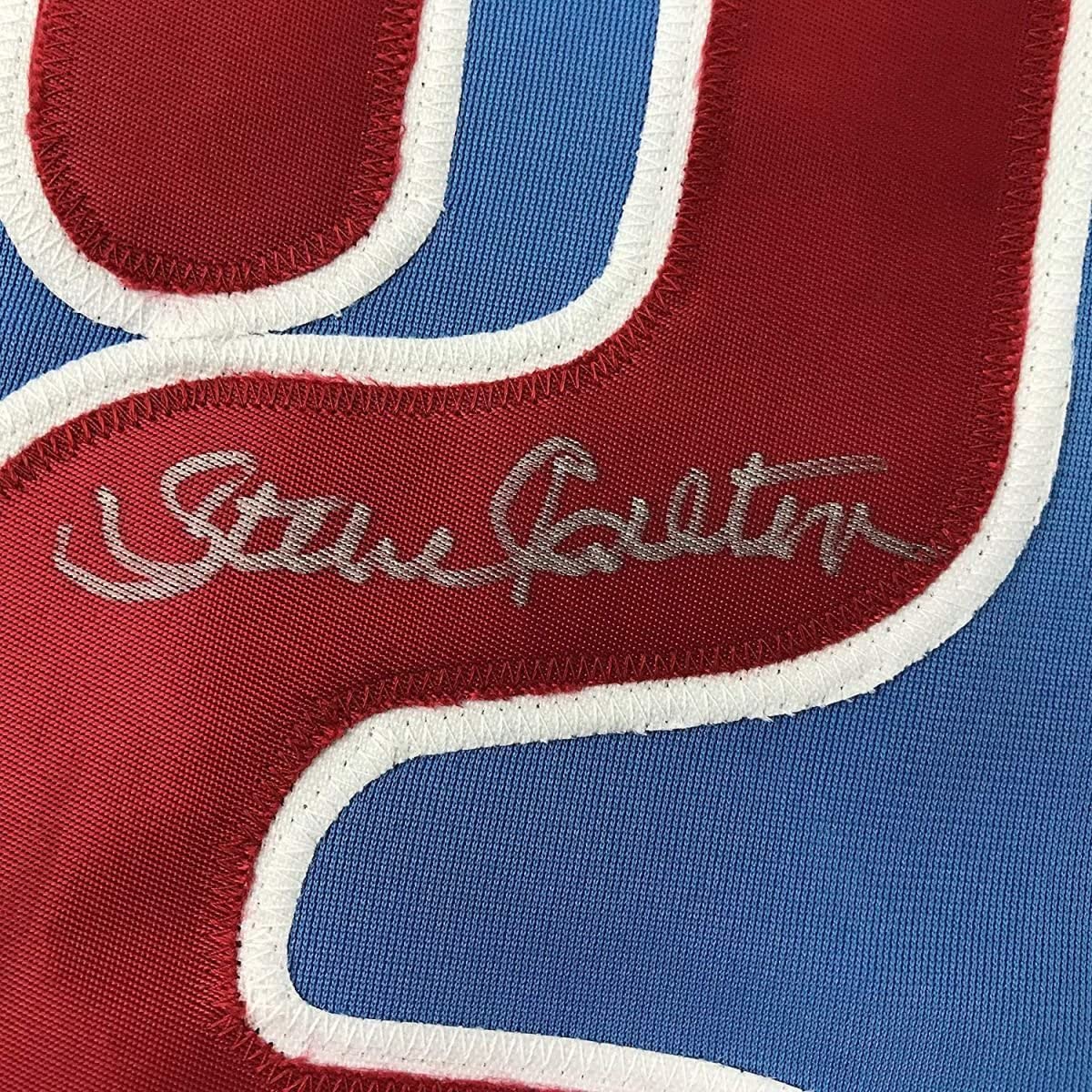 Framed Autographed/Signed Steve Carlton 33x42 Philadelphia Retro Blue Baseball Jersey JSA COA