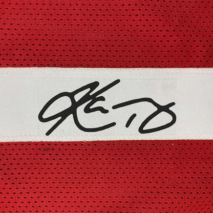 Framed Facsimile Autographed Kyler Murray 35x39 Oklahoma Red Reprint Laser Auto College Football Jersey