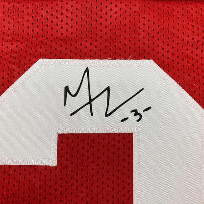 Framed Facsimile Autographed Michael Thomas 35x39 Ohio State Red Reprint Laser Auto College Football Jersey