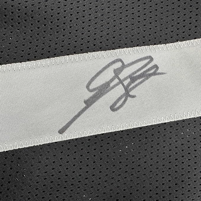 Framed Autographed/Signed Geno Smith 35x39 Oakland Black Football Jersey Beckett BAS COA