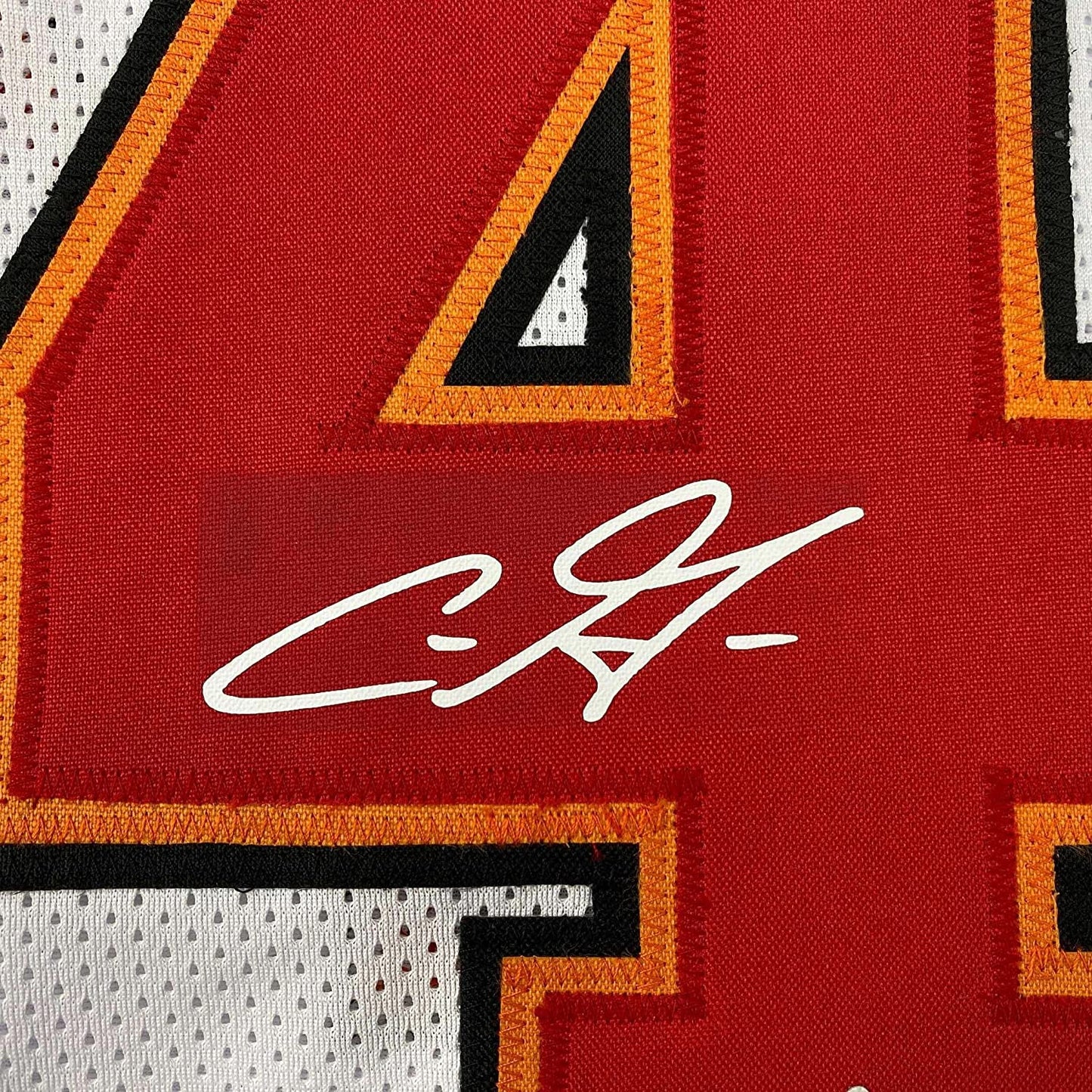 Framed Facsimile Autographed Chris Godwin 35x39 Tampa Bay White Reprint Laser Auto Football Jersey