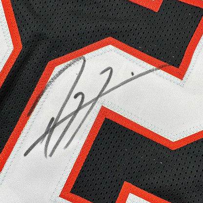 Framed Autographed/Signed Ray Lewis 35x39 Miami Black College Football Jersey Beckett BAS COA
