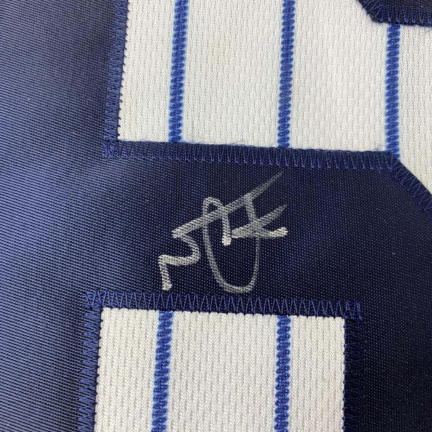 Framed Autographed/Signed Nestor Cortes 35x39 New York Pinstripe Baseball Jersey PSA/DNA COA
