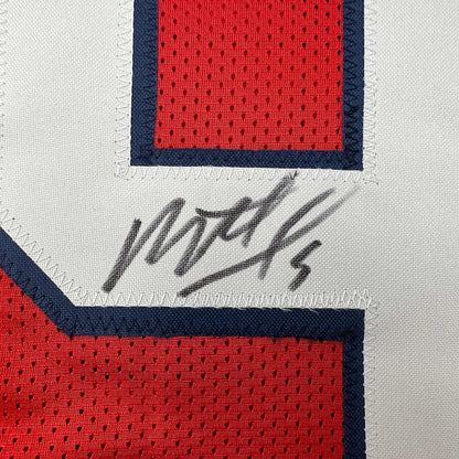 Framed Autographed/Signed Matthew Judon 35x39 New England Red Football Jersey JSA COA