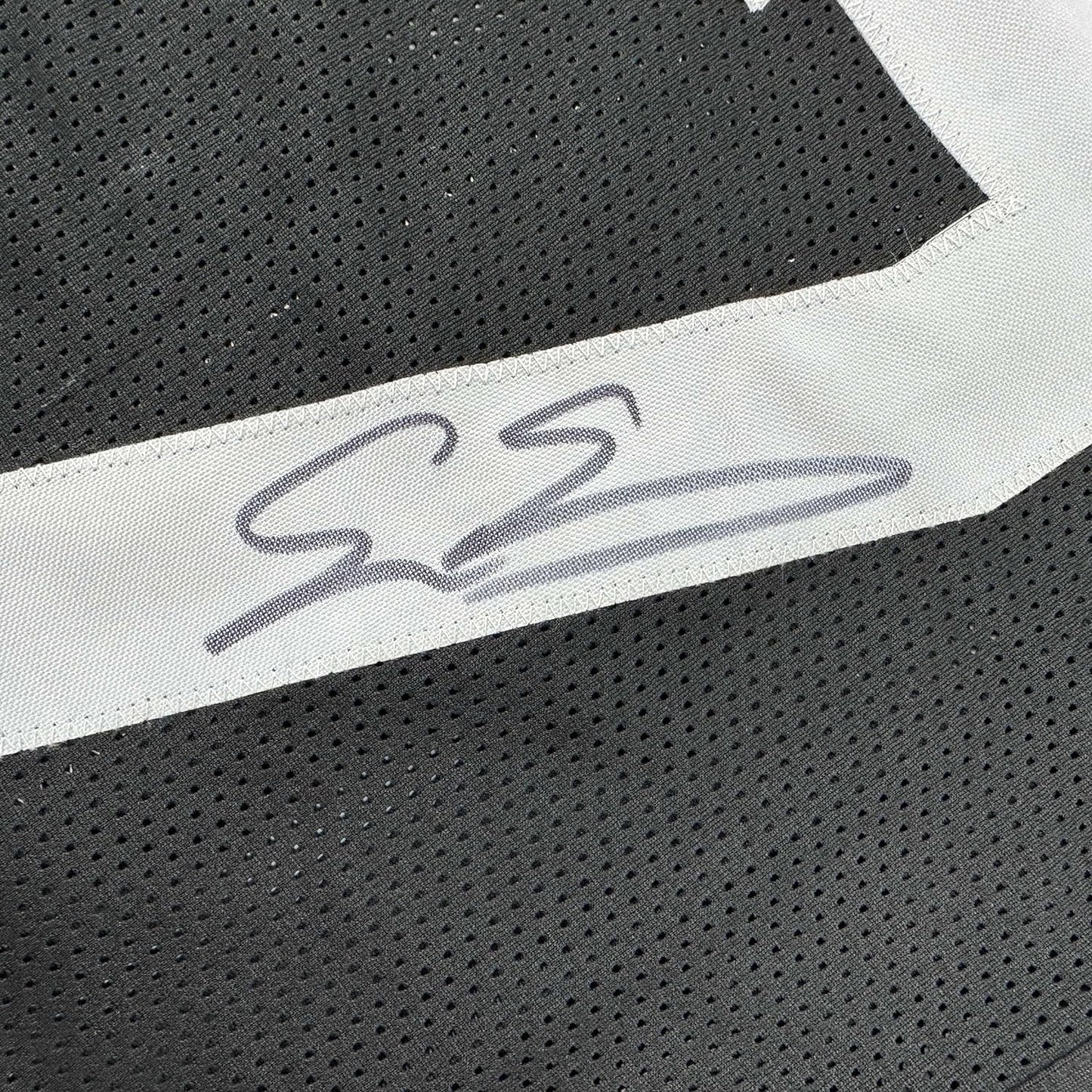 Framed Autographed/Signed Evan Engram 35x39 Jacksonville Black Football Jersey Beckett BAS COA