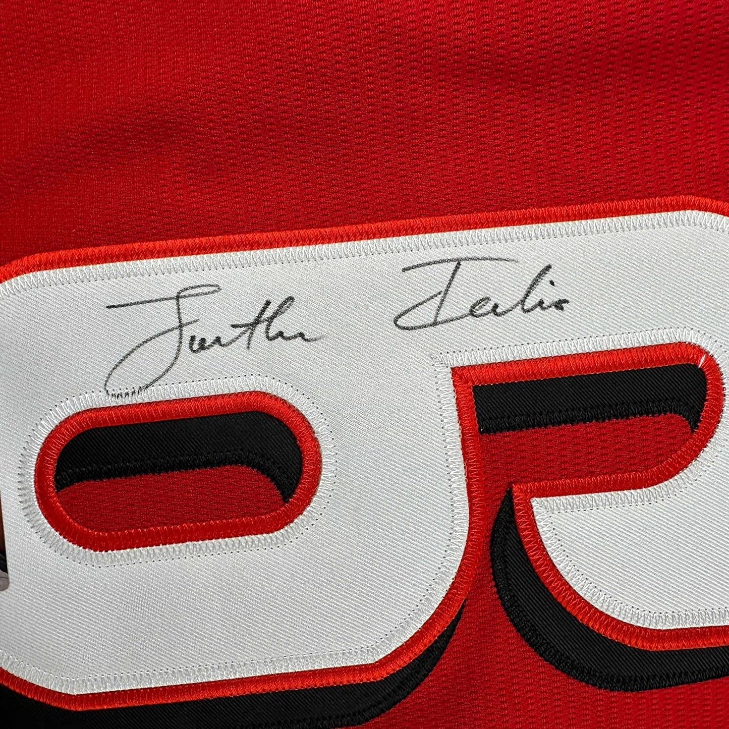 Framed Autographed/Signed Jonathan India 35x39 Cincinnati Red Baseball Jersey JSA COA