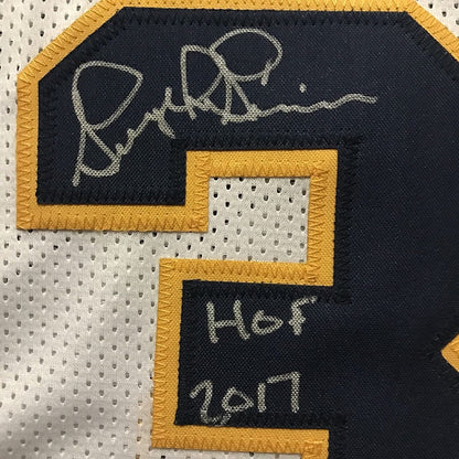 Framed Autographed/Signed George McGinnis"HOF 17" 33x42 Indiana White Basketball Jersey JSA COA