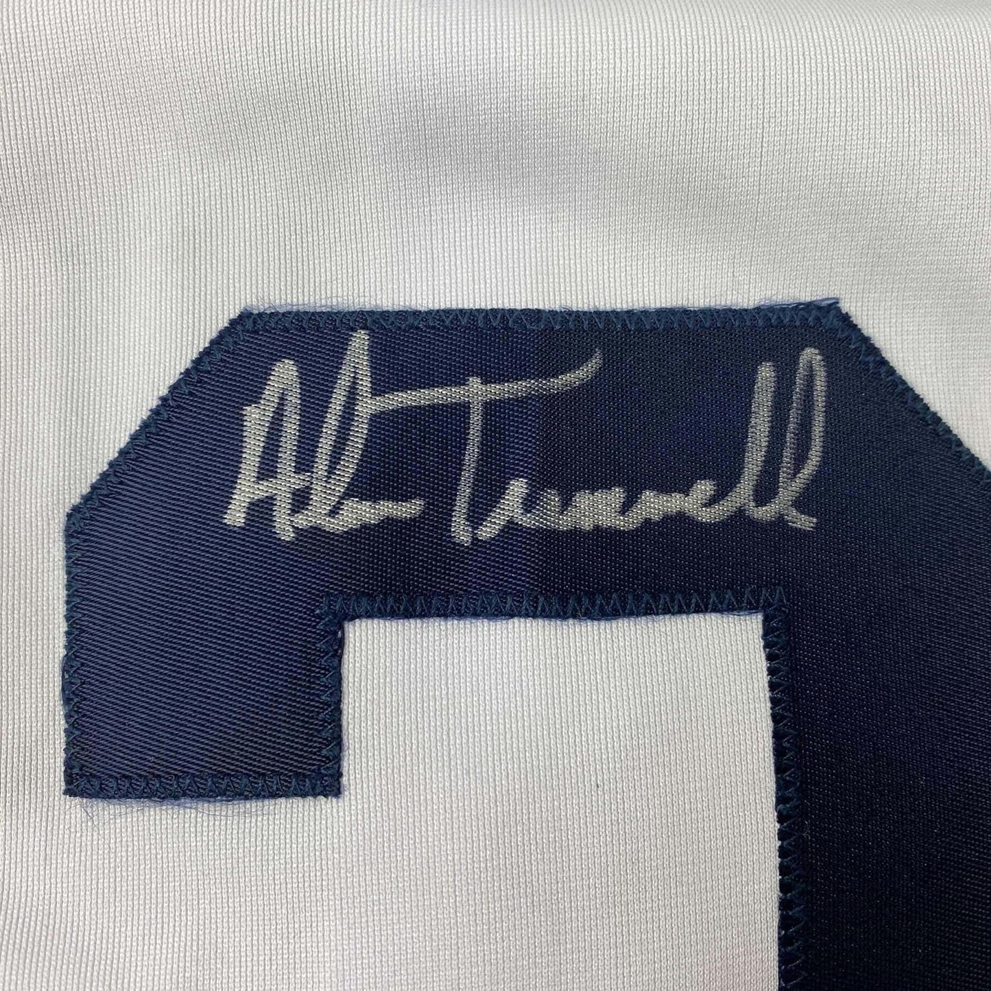 Framed Autographed/Signed Alan Trammell 35x39 Detroit White Baseball Jersey JSA COA