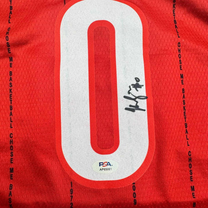 Framed Autographed/Signed Kelsey Mitchell 35x39 Indiana Red Basketball Jersey PSA COA