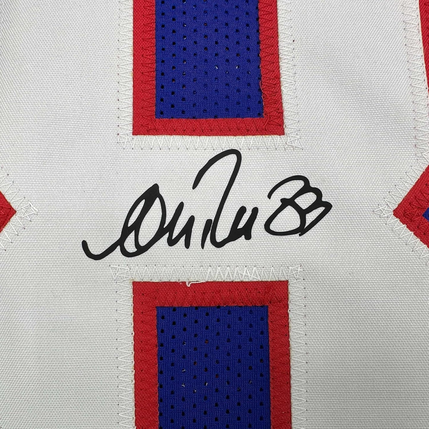 Framed Facsimile Autographed Andre Reed 35x39 Buffalo Blue Reprint Laser Auto Football Jersey