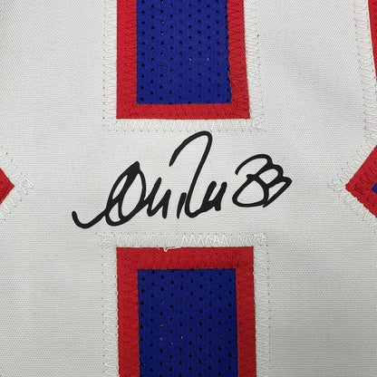 Framed Facsimile Autographed Andre Reed 35x39 Buffalo Blue Reprint Laser Auto Football Jersey