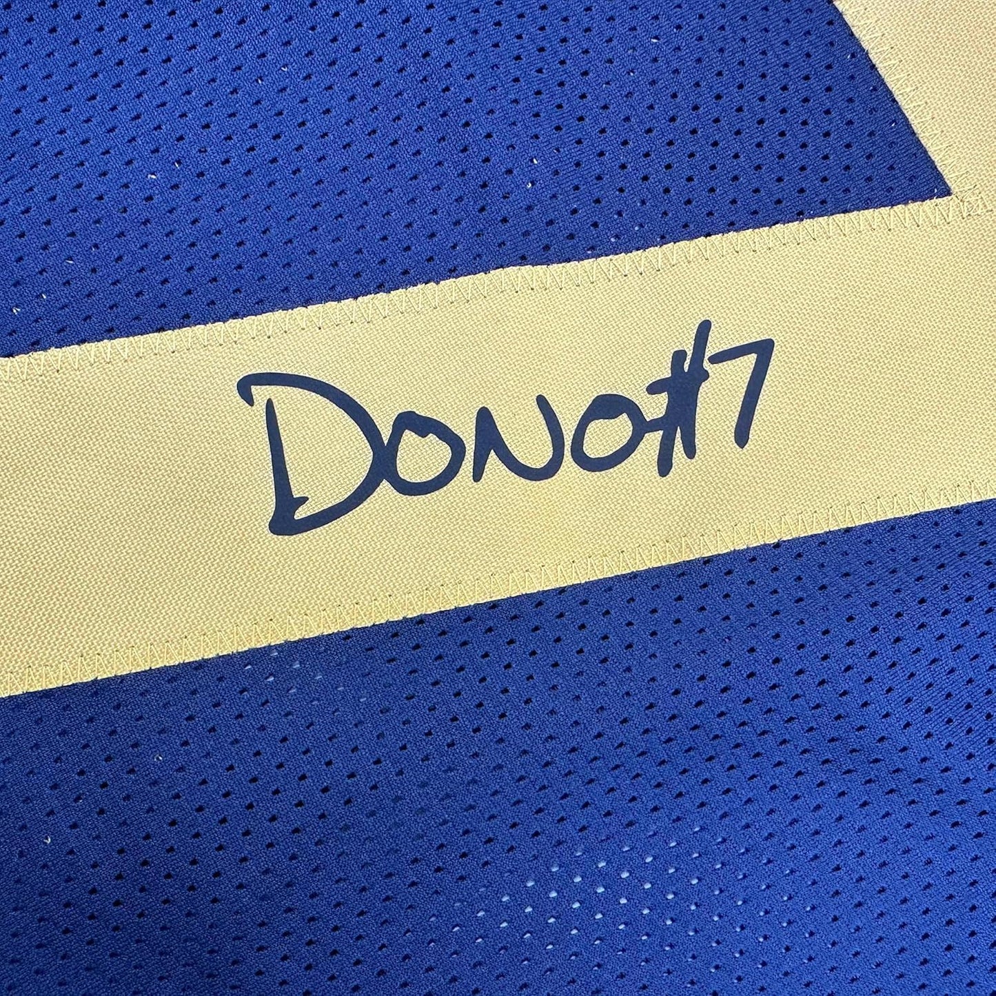 Framed Facsimile Autographed Donovan Edwards 35x39 Michigan Blue Reprint Laser Auto College Football Jersey