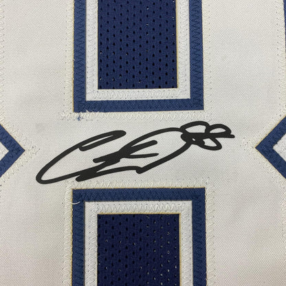 Framed Facsimile Autographed CeeDee Lamb 35x39 Dallas Blue Reprint Laser Auto Football Jersey