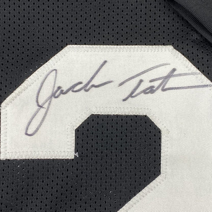 Framed Autographed/Signed Jack Tatum 35x39 Oakland Black Football Jersey JSA COA #2