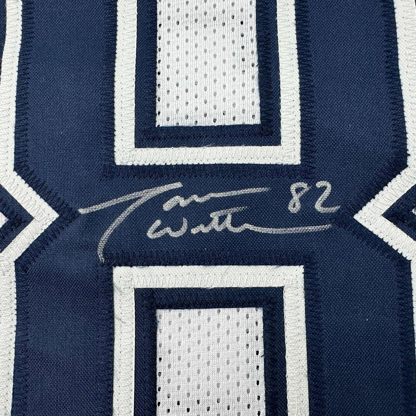 Framed Autographed/Signed Jason Witten 35x39 Dallas White Color Rush Football Jersey Beckett BAS COA
