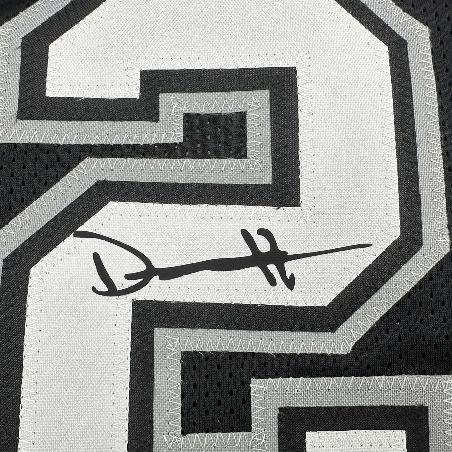 Framed Facsimile Autographed Dylan Harper 35x39 San Antonio Black Reprint Laser Auto Basketball Jersey