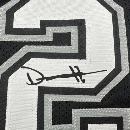 Framed Facsimile Autographed Dylan Harper 35x39 San Antonio Black Reprint Laser Auto Basketball Jersey