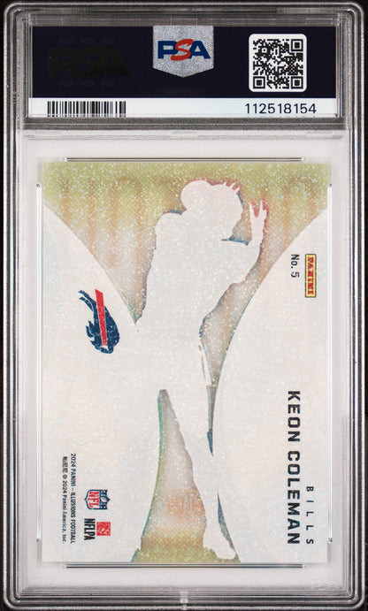 Graded 2024 Panini Illusions Keon Coleman #5 Clutch Stardust Rookie RC Football Card PSA 10 Gem Mint