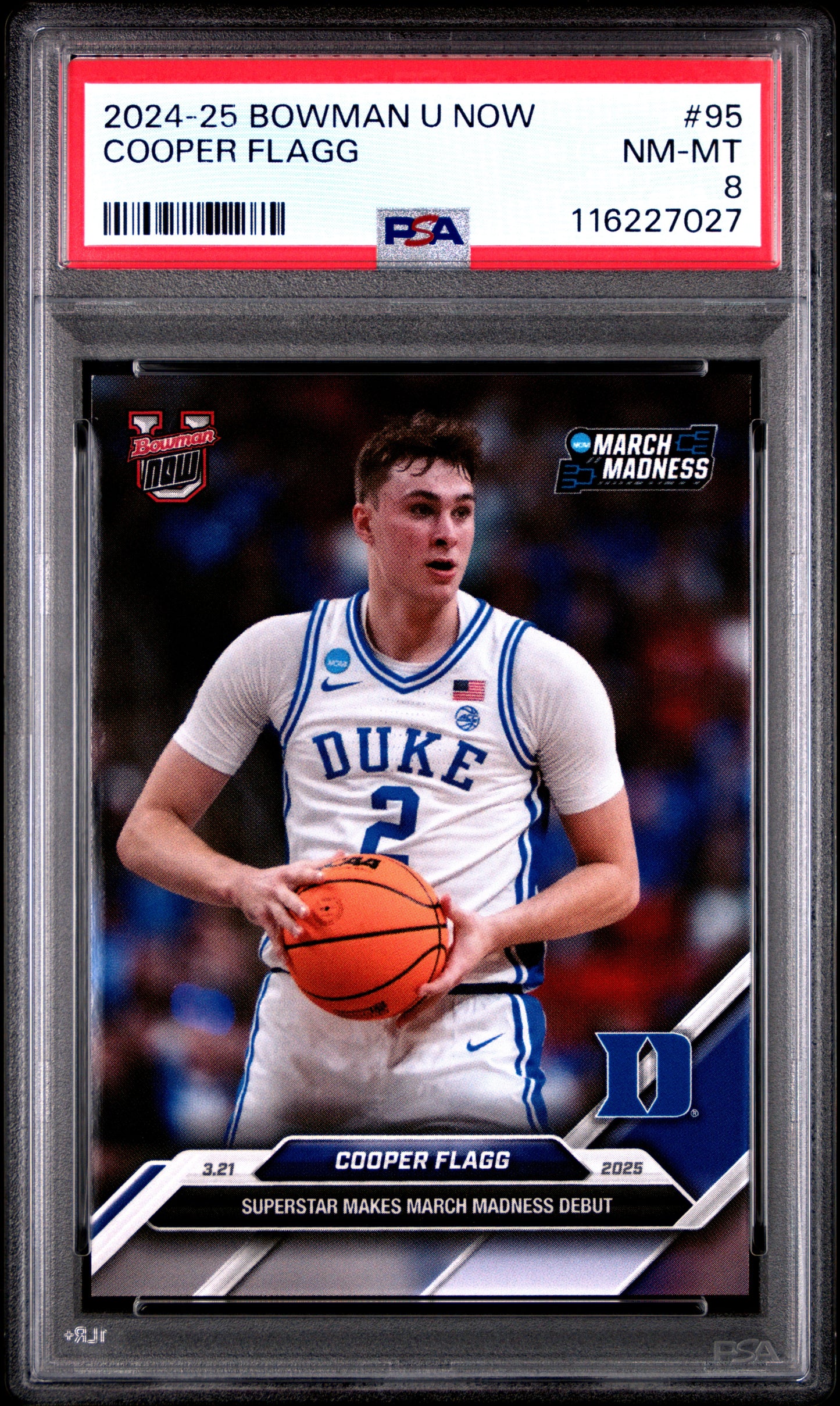 Graded 2024 Topps Bowman U Now Cooper Flagg #95 Rookie RC Basketball Card PSA 8 Near Mint