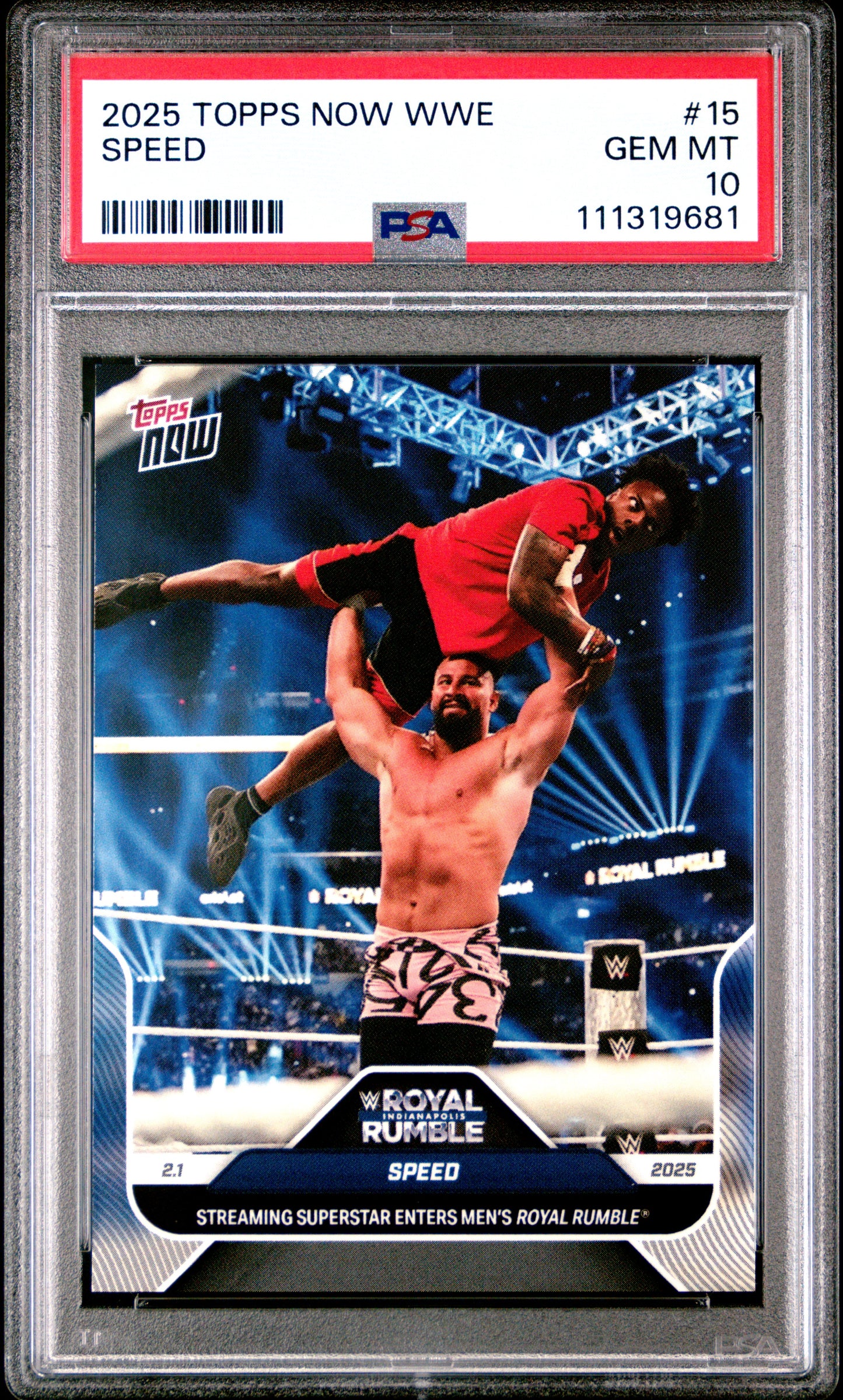 Graded 2025 Topps Now WWE Speed #15 Wrestling Card PSA 10 Gem Mint